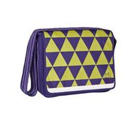 Lassig - Borsa per cambio pannolini, stile messenger, design triangolare, colore: Viola scuro