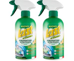 Last al limone - Sgrassatore Ultra Power, Azione Rapida, Contro il Grasso Ostinato, Piatti e Superfici Cucina, Profumo al Limone di Sicilia - 435 ml (Confezione da 2)