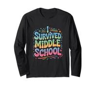 Last Day Middle School Cool Typography Graduation Maglia a Manica