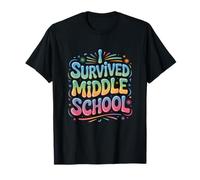 Last Day Middle School Cool Typography Graduation Maglietta