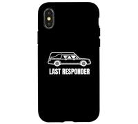 Last Responder Funny Mortician Hearse Design for Dark Humor Custodia per iPhone X/XS