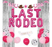 Last Rodeo Decorazioni per addio al nubilato, Western Cowgirl Ghirlanda Bride To Be Sash Palloncini rosa caldo, forniture per feste di addio al nubilato