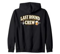Last Round Crew - Divertente Squadra di Bevitori Felpa con Cappuccio
