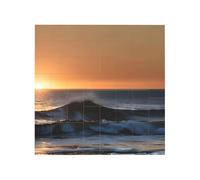 Last Sun Rays of Over The Sea Waves Stampa Blocco di mattoni Puzzle Quadrato Creativo Building Blocks Puzzle Casa Scrivania Decor