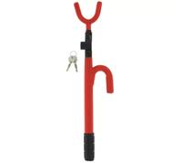 L'asta antifurto blocca il volante rosso con le chiavi