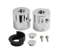 Lastdaytime Coppia di manopole di ricambio per doccia termostatiche in ABS cromato, per controllo della temperatura, compatibili con miscelatore e valvola per vasca da bagno