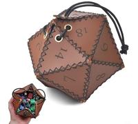 Lastdaytime Custodia per dadi D20 in pelle PU per giochi da tavolo e comunità RPG con design funzionale e coulisse di sicurezza per l'uso quotidiano