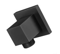 Lastdaytime Gomito di uscita della parete del tubo doccia quadrato in ottone,Connettore per tubo doccia nero G1/2,Accessorio doccia versatile,Installazione a parete