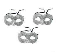 Lastdaytime Masquerade Ball Mezza confezione da 3 pezzi argento strass | Riflettente per una brillantezza superficiale, design confortevole semi-aderente, fori per gli occhi facili da indossare