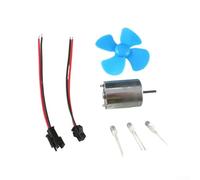 Lastdaytime Mini motore a turbina eolica da 6-9 V, mini turbine eoliche con piccole lame blu, kit viene fornito con diodi, generatore e pagaia a quattro foglie