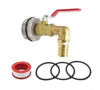 Lastdaytime Rubinetto di uscita in acciaio inossidabile per fusto d'acqua da 200 l, rubinetto di ricambio a prova di perdite, con anelli di tenuta e nastro (25 mm)