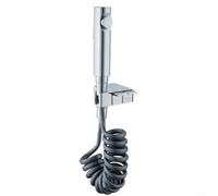 Lastdaytime Spruzzatore per la pulizia della toilette del bagno, ugello spray regolabile a pressione dell'acqua, accessorio portatile per bidet (argento)