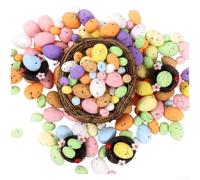 Lastdaytime Uova di Pasqua in schiuma multicolore, confezione da 100 pezzi | Morbido materiale in polistirolo, per dipingere facilmente i segni, ideale per progetti artistici di decoupage con paillettes