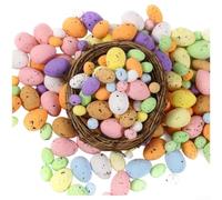 Lastdaytime Uova di Pasqua in schiuma multicolore, confezione da 100 pezzi | Morbido materiale in polistirolo, per dipingere facilmente i segni, ideale per progetti artistici di decoupage con paillettes