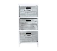 Lastdeco Comodino, Legno, Grigio, 32 x 27 x 70 cm