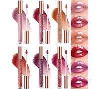 Lasting Plump & Shine Lip Gloss Set di 6 lucidalabbra con acido ialuronico, non adesivo, idratante, colore pieno