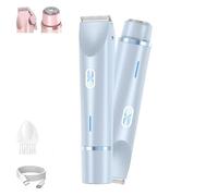 Lastlargely 2-in-1 Women's Body Shaver, Dual Headed Women's Electric Shavers, Electric Bikini Trimmer for Women, Waterproof Wet and Dry Electric Razors for Underarms, Legs, Face, Arm (Blue)