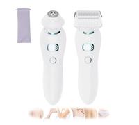 Lastlargely 2-in-1 Women's Body Shaver, Electric Bikini Trimmer for Women, Dual-Head Shaver,Ipx7 Waterproof, Wet ＆ Dry Use, for Armpit, Legs, Arms (White)