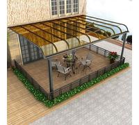 Lastra Copertura in Policarbonato Isolamento Antipioggia Trasparente PC Pannello Sostituzione del Rivestimento per Serra Elevata Trasmissione luminosa Flessibile Facile Tagliare(Brown,155x600cm)