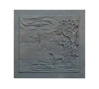Lastra in ghisa per camino decoro CACCIATORE CM. 78 × 75 H SP. 1 cm DS