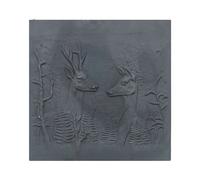 Lastra in ghisa per camino decoro CERBIATTI CM. 60 × 60 H SP. 1 cm DS