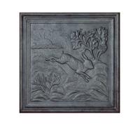 Lastra in ghisa per camino decoro CONIGLIO CM. 50 × 50 H SP. 1 cm DS