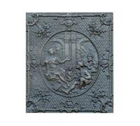 Lastra in ghisa per camino decoro DEI CM. 58 × 67 H SP. 1 cm DS