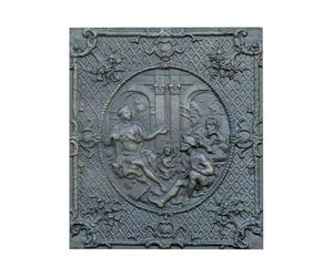 Lastra in ghisa per camino decoro DEI CM. 58 × 67 H SP. 1 cm DS