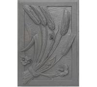 Lastra in ghisa per camino decoro SPIGA CM. 50 × 70 H SP. 1 cm DS