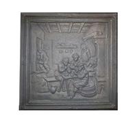 Lastra in ghisa per camino decoro TAVERNA CM. 40 × 40 H SP. 1 cm DS