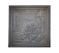 Lastra in ghisa per camino decoro TAVERNA CM. 40 × 40 H SP. 1 cm DS