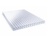 Lastra Policarbonato Alveolare 4mm Trasparente MACROLUX - Pannello per Serre, Tettoie e Tunnel - Protezione UV, Qualità Svizzera, Antigrandine e Infrangibile - Taglio a Misura (50x105cm)