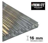 LASTRA POLICARBONATO TRASPARENTE ALVEOLARE RINFORZATA 4 PARETI 16mm FINO 3000 mm