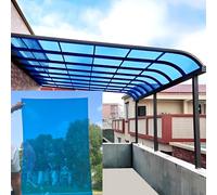Lastra policarbonato trasparente Pannello Coperture,Serra Tetti Pensilina Tettoia Pannelli,Isolamento Antipioggia Esterno,Sostituzione del Rivestimento Serra,Facile Tagliare(Blauw,L100xW60xT0.1cm)