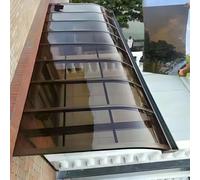 Lastra policarbonato trasparente Pannello Coperture,Serra Tetti Pensilina Tettoia Pannelli,Isolamento Antipioggia Esterno,Sostituzione del Rivestimento Serra,Facile Tagliare(Brown,L300xW100xT0.2cm)