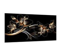 DarHaus Piastra copertura piano cottura universale 90 x 52 cm ceramica vetro temperato Nero Orchidea