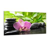 DarHaus Piastra di copertura 90 x 52 cm copertura piano cottura a induzione universale in ceramica per piatti da cucina paraspruzzi tagliere in vetro temperato, decorazione, Violetta orchidea