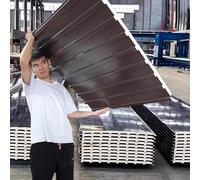 lastre per coperture in policarbonato, Pannelli laterali for coperture, tegole impermeabili, pannelli metallici for for case mobili, stalle, pollai, carport(Brown,L73.23")