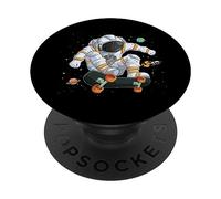 L'astronauta Guida Lo Skateboard Nelle Stelle Dei Pianeti PopSockets PopGrip Adesivo