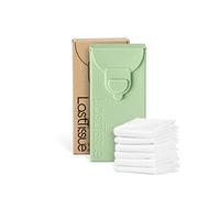 LastTissue Confezione di fazzoletti di cotone riutilizzabili, sostenibili e durevoli, portatili e lavabili, per uomini e donne, con custodia da viaggio