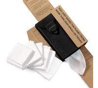 LastTissue® Fazzoletti di cotone riutilizzabili | Fazzoletti per il viso e da taschino per uomo e donna - Fazzoletti per il viso lavabili con custodia - Nera