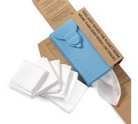 LastTissue® Fazzoletti di cotone riutilizzabili | Fazzoletti per il viso e da taschino per uomo e donna - Fazzoletti per il viso lavabili con custodia - Blu