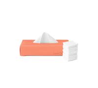 LastTissue® Scatola di fazzoletti di cotone riutilizzabili | Fazzoletti per il viso e da taschino per uomo e donna - Fazzoletti per il viso lavabili con scatola portaoggetti - Pesca