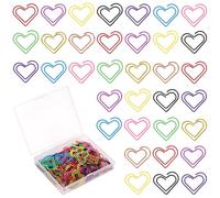 lasuroa 100pz Graffette a Forma di, Piccole Graziose Graffette in Metallo Cuore Decorative per Appunti Scolastici Documenti Scrapbooking Decorazioni Matrimoni e Progetti Artigianali (Multicolore)