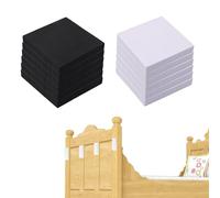 lasuroa 12 Pezzi Fermi per Testiera Letto, 6x6x1cm Schiuma EVA Cuscinetti Mobili Protezione da Parete Testiera Anti-Vibrazione Ferma Rumori Letto per la Protezione dei Mobili (Bianco, Nero)