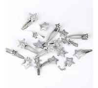 lasuroa 18pz Y2K Fermagli per Capelli Stella, Anni 2000 Stile Retrò Argento Fermagli a Forma di Stella Punk Kawaii Accessori per Capelli Y2K for Donne e Ragazze Stile Lungo Corto Riccio e Ondulato