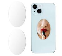 lasuroa 2 Pezzi Adesivi a Specchio per Telefono, Specchio per Retro del Telefono Adesivo Ciondolo a Specchio per Telefono Adesivo Acrilico Adesivo a Specchio per Custodia per Cellulare (Ovale)