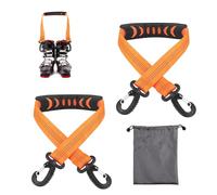 lasuroa 2pz Cinghie Scarponi da Sci con Borsa Portaoggetti, Cinghie Porta Sci Cinghie per Zaino Tracolla per Sci Tracolla per Pattini Guinzaglio per Pattini a Rotelle Accessori per Sci(Arancione)