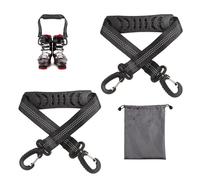 lasuroa 2pz Cinghie Scarponi da Sci con Borsa Portaoggetti, Cinghie Porta Sci Portatili Cinghie per Zaino Tracolla per Sci Tracolla per Pattini Guinzaglio per Pattini a Rotelle Accessori per Sci