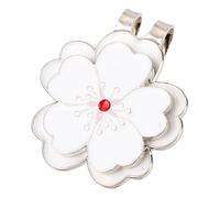 lasuroa 2pz Clip Magnetica per Cappellino da Golf, Segnapalline Golf Forma Fiore Bianco con Clip Cappellino Accessori Decorativi per Donna e Uomo Sacca